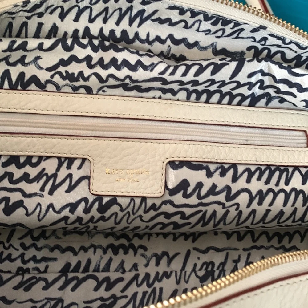 Kate Spade White Tote/Satchel in Pebbled Leather